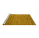 Sideview of Machine Washable Abstract Yellow Modern Rug, wshabs5409yw