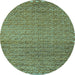 Round Abstract Light Blue Modern Rug, abs5409lblu