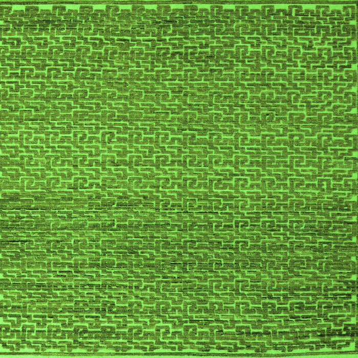Square Machine Washable Abstract Green Modern Area Rugs, wshabs5409grn