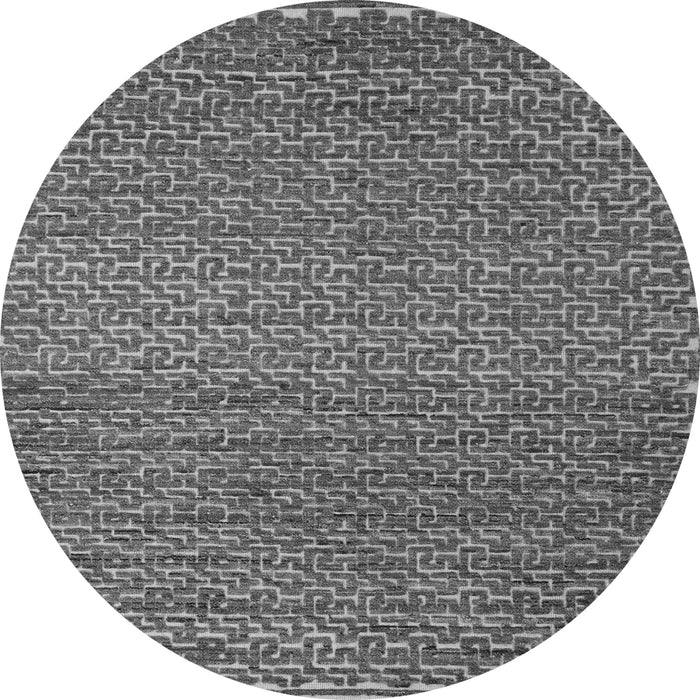 Round Machine Washable Abstract Gray Modern Rug, wshabs5409gry