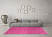 Machine Washable Abstract Pink Modern Rug in a Living Room, wshabs5409pnk