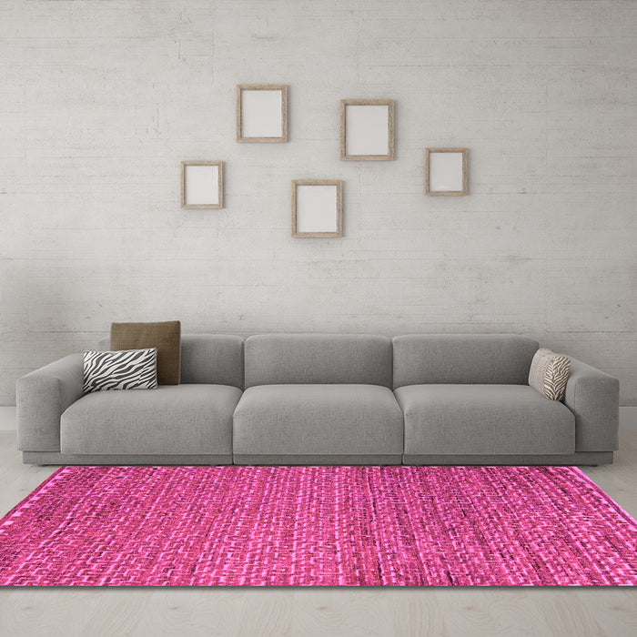 Machine Washable Abstract Pink Modern Rug in a Living Room, wshabs5409pnk