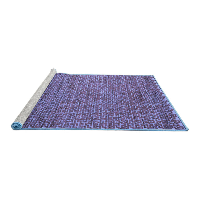 Sideview of Machine Washable Abstract Blue Modern Rug, wshabs5409blu