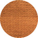 Round Machine Washable Abstract Orange Modern Area Rugs, wshabs5409org