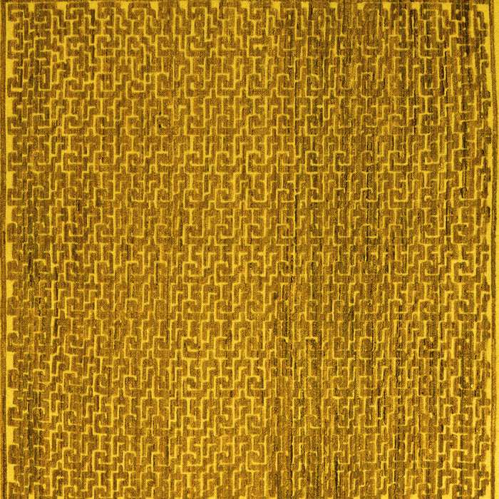 Square Machine Washable Abstract Yellow Modern Rug, wshabs5409yw