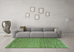 Machine Washable Abstract Turquoise Modern Area Rugs in a Living Room,, wshabs5409turq