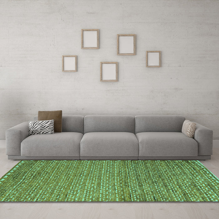 Machine Washable Abstract Turquoise Modern Area Rugs in a Living Room,, wshabs5409turq