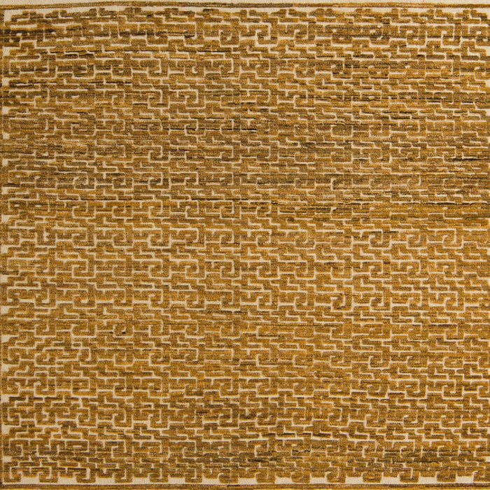 Square Abstract Yellow Modern Rug, abs5409