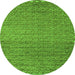 Round Abstract Green Modern Rug, abs5409grn