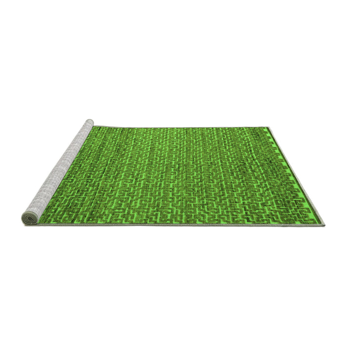 Sideview of Machine Washable Abstract Green Modern Area Rugs, wshabs5409grn