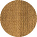 Round Abstract Brown Modern Rug, abs5409brn