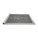 Sideview of Machine Washable Abstract Gray Modern Rug, wshabs540gry