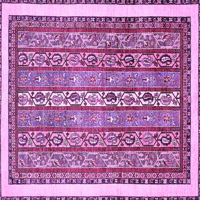 Square Machine Washable Abstract Purple Modern Area Rugs, wshabs540pur