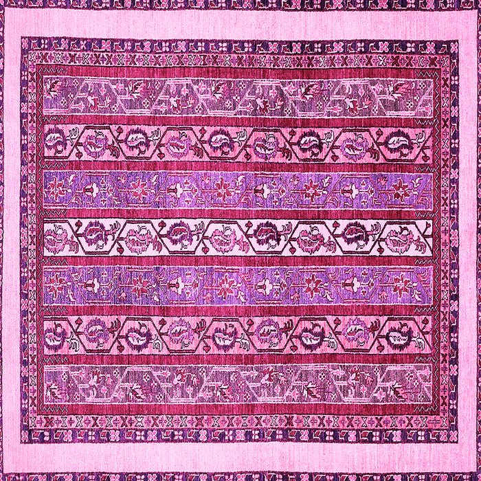 Square Machine Washable Abstract Pink Modern Rug, wshabs540pnk