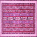 Square Machine Washable Abstract Pink Modern Rug, wshabs540pnk