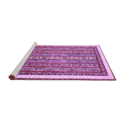 Sideview of Machine Washable Abstract Purple Modern Area Rugs, wshabs540pur