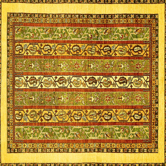 Square Machine Washable Abstract Yellow Modern Rug, wshabs540yw