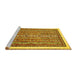 Sideview of Machine Washable Abstract Yellow Modern Rug, wshabs540yw