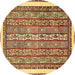 Round Abstract Brown Modern Rug, abs540brn