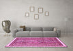 Machine Washable Abstract Pink Modern Rug in a Living Room, wshabs540pnk