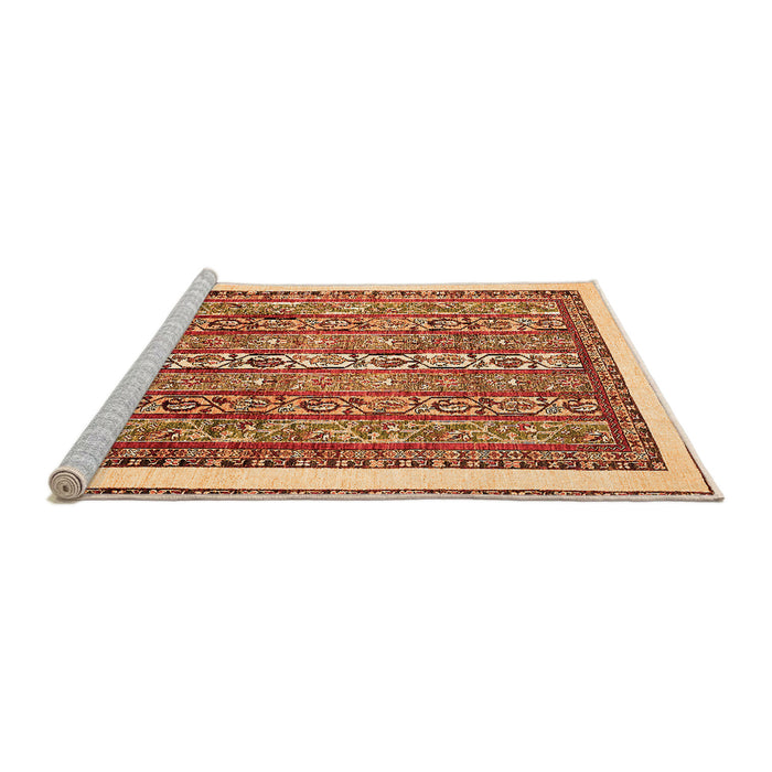 Sideview of Machine Washable Abstract Orange Modern Area Rugs, wshabs540org