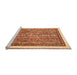 Sideview of Machine Washable Abstract Orange Modern Area Rugs, wshabs540org