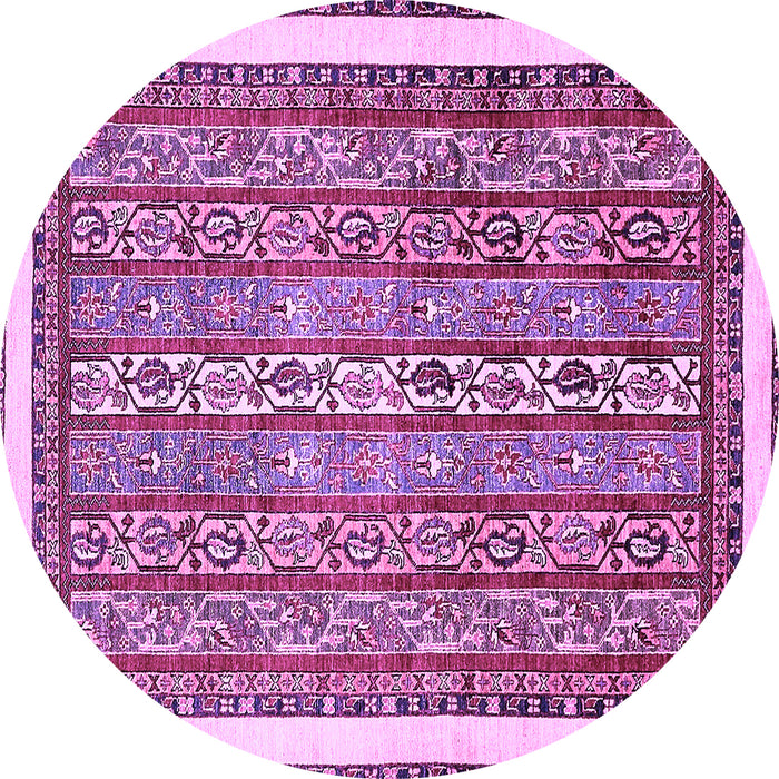 Round Machine Washable Abstract Purple Modern Area Rugs, wshabs540pur