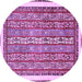 Round Machine Washable Abstract Purple Modern Area Rugs, wshabs540pur