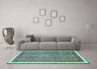 Machine Washable Abstract Light Blue Modern Rug, wshabs540lblu