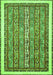 Machine Washable Abstract Green Modern Area Rugs, wshabs540grn