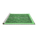 Sideview of Machine Washable Abstract Emerald Green Modern Area Rugs, wshabs540emgrn