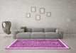 Machine Washable Abstract Purple Modern Area Rugs in a Living Room, wshabs540pur