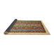 Sideview of Abstract Red Brown Modern Rug, abs541