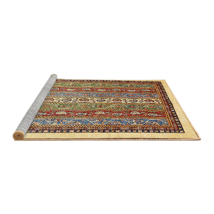 Sideview of Machine Washable Abstract Red Brown Rug, wshabs541