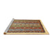 Sideview of Machine Washable Abstract Red Brown Rug, wshabs541