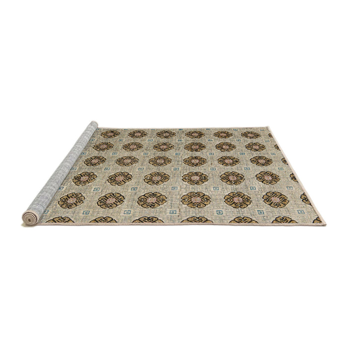 Sideview of Machine Washable Abstract Brown Rug, wshabs5410