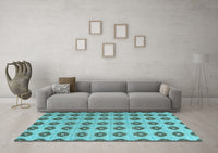 Machine Washable Abstract Light Blue Modern Rug, wshabs5410lblu