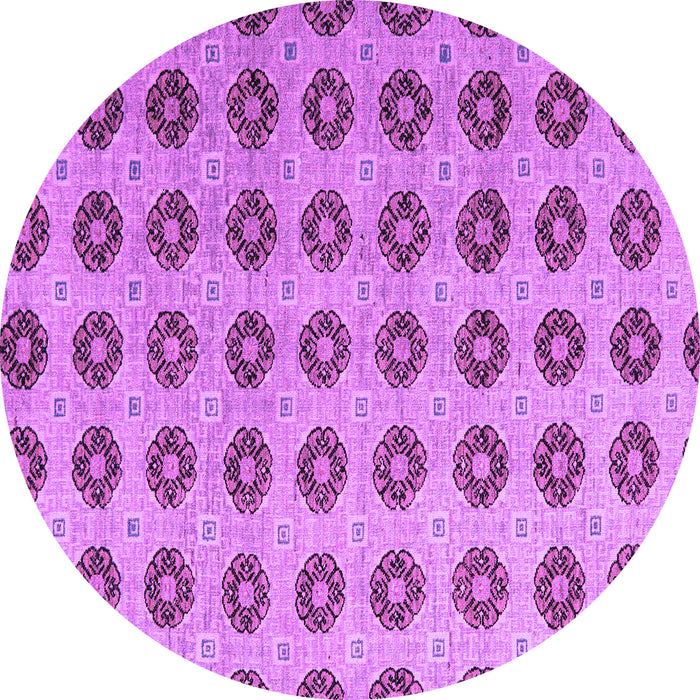 Round Machine Washable Abstract Purple Modern Area Rugs, wshabs5410pur