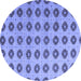 Round Abstract Blue Modern Rug, abs5410blu