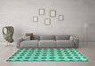 Machine Washable Abstract Turquoise Modern Area Rugs in a Living Room,, wshabs5410turq