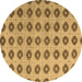 Round Machine Washable Abstract Brown Modern Rug, wshabs5410brn