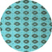 Round Machine Washable Abstract Light Blue Modern Rug, wshabs5410lblu