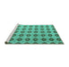 Sideview of Machine Washable Abstract Turquoise Modern Area Rugs, wshabs5410turq