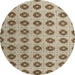 Round Machine Washable Abstract Brown Rug, wshabs5410