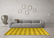 Machine Washable Abstract Yellow Modern Rug in a Living Room, wshabs5410yw