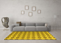 Machine Washable Abstract Yellow Modern Rug, wshabs5410yw