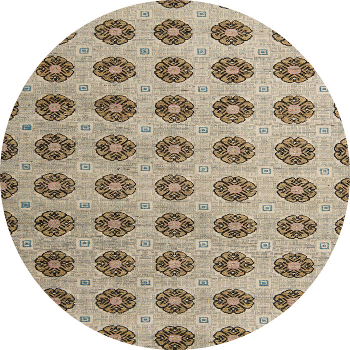Round Abstract Brown Modern Rug, abs5410