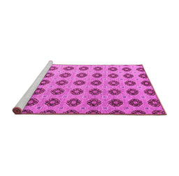 Sideview of Machine Washable Abstract Pink Modern Rug, wshabs5410pnk
