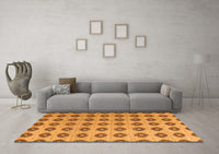 Machine Washable Abstract Orange Modern Rug, wshabs5410org