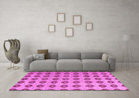 Machine Washable Abstract Pink Modern Rug, wshabs5410pnk